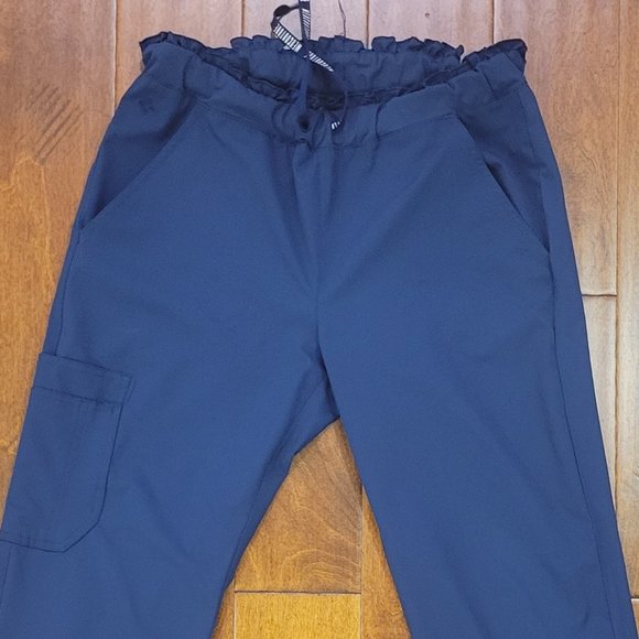 WOMENS MED COUTURE NAVY WIDE LEG SCRUB PANTS-MEDIUM TALL-SCRUBS-MEDIUM TALL - Picture 6 of 8